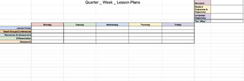 Preview of Lesson Planning Template