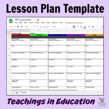 Preview of Lesson Planning Template