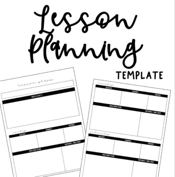 Preview of Lesson Planning Template