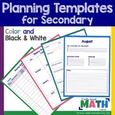Lesson Planning Templates for Secondary, Middle School, an