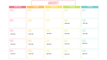 Preview of Lesson Planning Yearly Calendar Editable Template