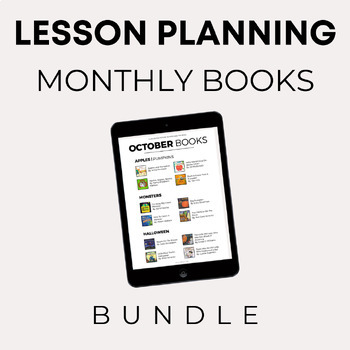 Preview of Lesson Planning | Yearly Themed Book Lists BUNDLE