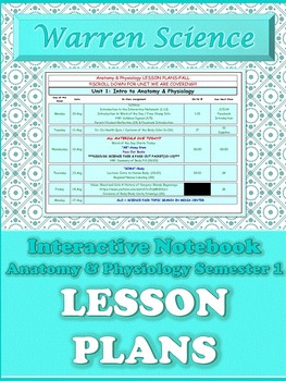 Preview of Lesson Plans: Anatomy & Physiology Fall Semester
