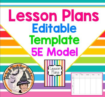 Preview of Back to School Teacher Planner Lesson Plan Template Editable BLANK 5E Model