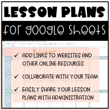 Preview of Lesson Plan Template 2023 - 2024 (Google Sheets)