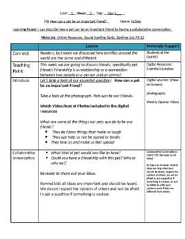 Preview of Lesson Plans- Wonders Reading 2nd Grade -Unit 1 Week 3
