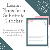 Lesson Plans for a Substitute Teacher