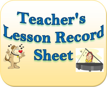 Preview of Lesson Record Sheet