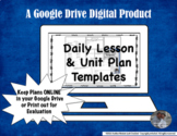 Lesson & Unit Plan for Google Drive Templates for Middle or High School