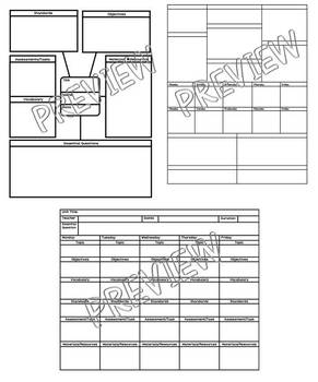 Preview of Lesson Plans Unit Templates Any Subject Elementary Secondary 3 PDF Templates