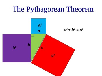 Preview of Lesson on The Pythagorean Theorem and the Triangle Sum Theorem