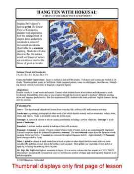 Preview of Lesson plan.  Hokusai:  A Study of "The Great Wave at Kanagawa"