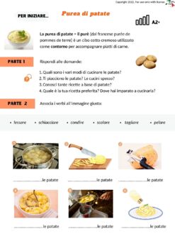 Preview of Lesson plan based on the video recipe “Puré di patate”.