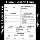 Physical Education Lesson Plan Blank Template