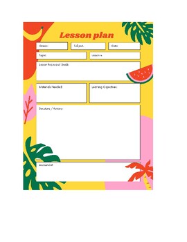 Preview of Lesson plan tamplate