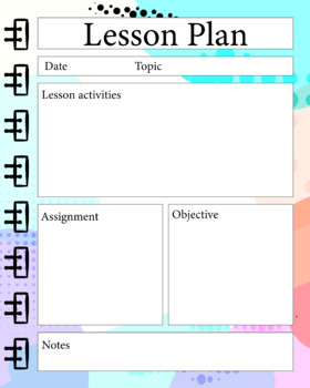 Lesson plan template. Pdf file. Printables. by GoodDesign | TPT