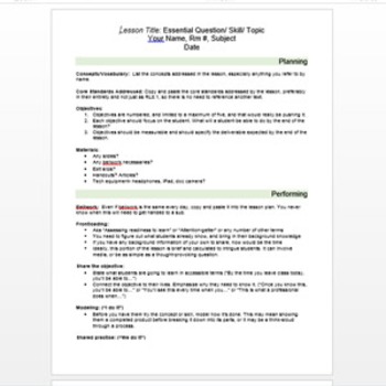 sample annotated lesson plan