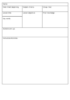Preview of Lesson planning template