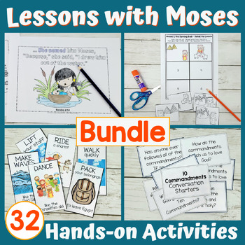 Preview of Moses Bible Lessons BUNDLE - Baby Moses, Burning Bush, Red Sea, 10 Commandments