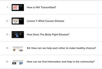 Preview of Lessons 1-5 of the 4th Grade HIV/AIDS NYC D.O.E Curriculum