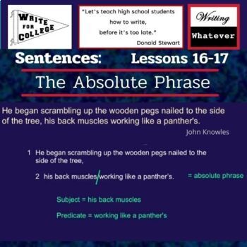 Preview of Lessons 16-17: The Absolute Phrase