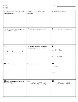 Preview of Lessons 81-100 student worksheet (aligned with 4th Grade Saxon Math)