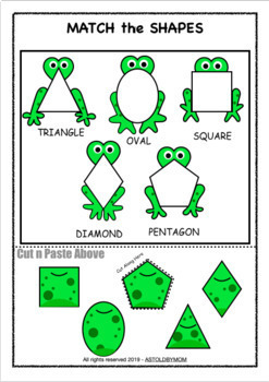 Math-Center Lessons & Activities of SHAPES - for Pre-K, KG, 1, 2, 3