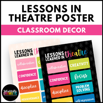 Preview of Lessons Learned in Theatre Print, Drama Classroom Poster, Bulletin Board Decor