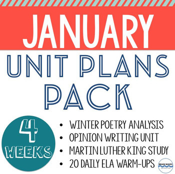Preview of Lessons and Unit Plans for the entire month of January! - 4 Unit BUNDLE!