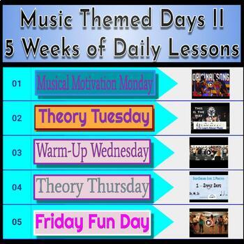 Preview of Lessons for Music Themed Days Part II (5 weeks worth)