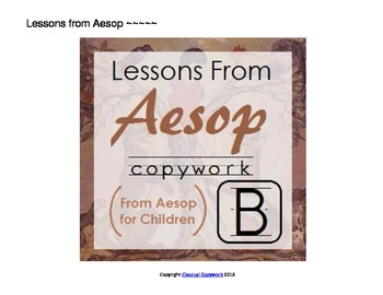 Preview of Lessons from Aesop - Beginner Print Copywork