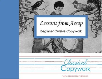 Preview of Lessons from Aesop - Beginner Cursive Copywork