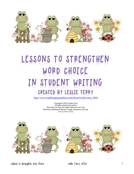 Preview of Lessons to Strengthen Word Choice with Digital Activity