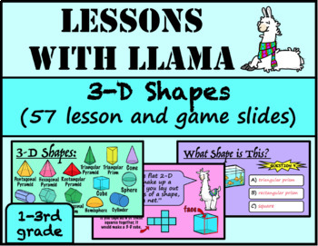 Preview of Lessons with Llama: 3-D Shapes PowerPoint Lesson