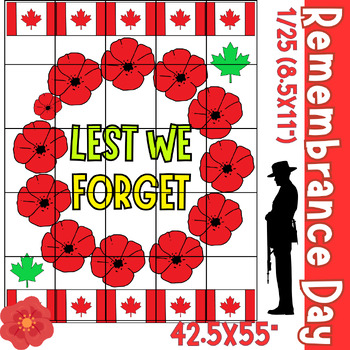 Preview of Lest We Forget Collaborative Poster, Canadian remembrance day Coloring pages