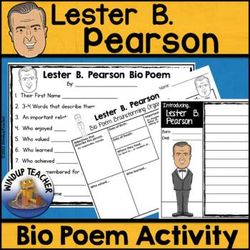 Preview of Lester B. Pearson Biography Poem Activity and Writing Paper