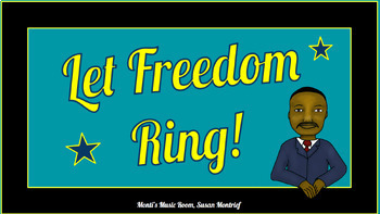 Preview of Let Freedom Ring! MLK  vocal canon, Orff/unpitched, K-5 lesson plans, movement