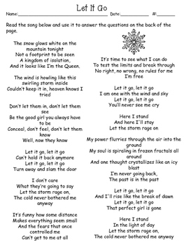 Freebie Let It Go: A Simile and Metaphor Worksheet by Learning Lane