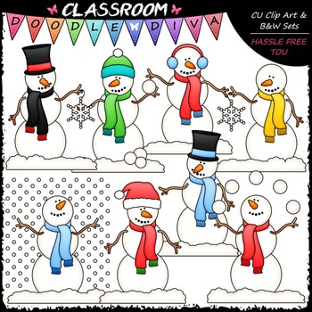 Let It Snow Clip Art - Snowman Clip Art by Classroom Doodle Diva