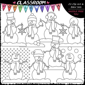 Let It Snow Clip Art - Snowman Clip Art by Classroom Doodle Diva