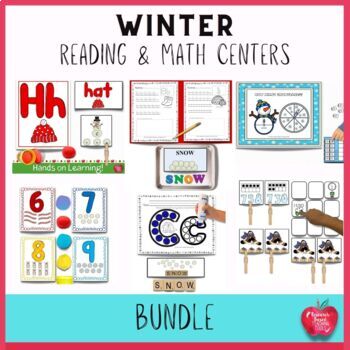 Preview of Let It Snow Literacy and Math Center Activities Bundle