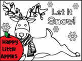 Let It Snow! Reindeer Coloring Sheet
