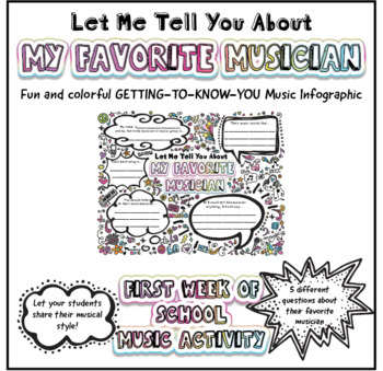 Preview of Let Me Tell You About My Favorite Musician: BACK TO SCHOOL BULLETIN ACTIVITY