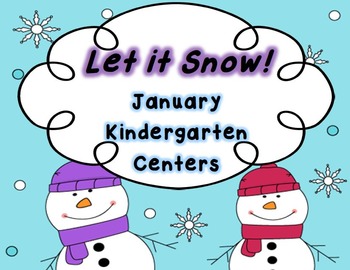Preview of Let it Snow January Kindergarten Centers ~ Penguins & Snowman
