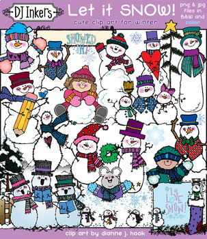 Preview of Let it Snow - Winter Clip Art Download