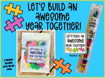 Preview of Let's BUILD an AWESOME Year! Gift Tag for Hashtag Blocks Color and Ink Saver