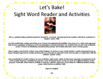Preview of Let's Bake!- Sight Word Reader and Activities