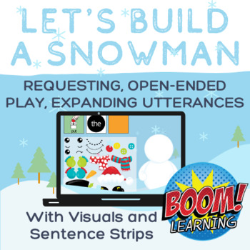 Preview of Let's Build A Snowman! Requesting,Sentence Building,Winter-themed