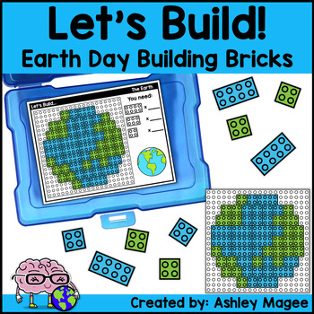 Preview of Let's Build - Earth Day April Building Brick Block Mats Fine Motor Center