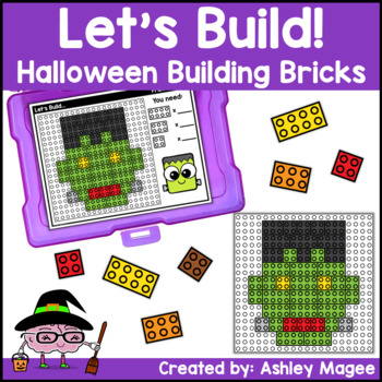 Preview of Let's Build - Halloween Building Brick Block Mats Fine Motor Center